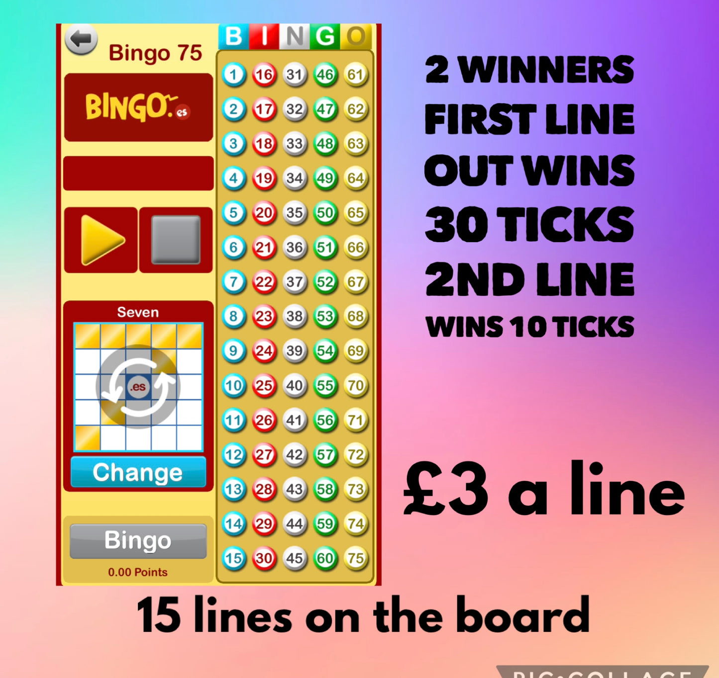 Blingo win bola ticks